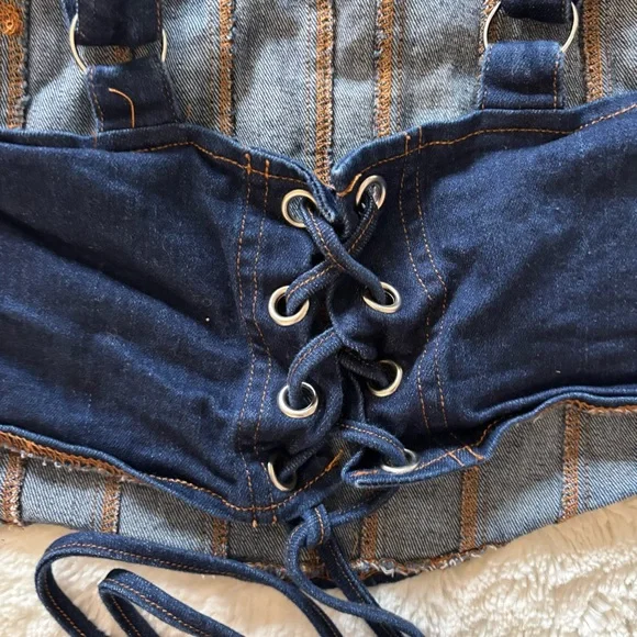 PacSun Denim Corset Crop Top - Picture 5 of 10
